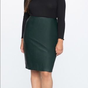 Eloquii Green Faux Leather Skirt